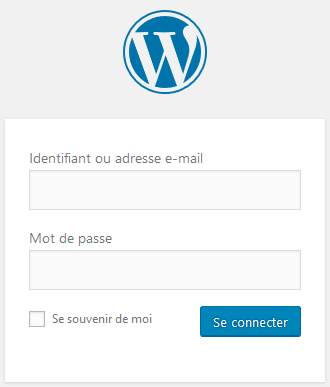 Fenêtre de connexion à un WordPress